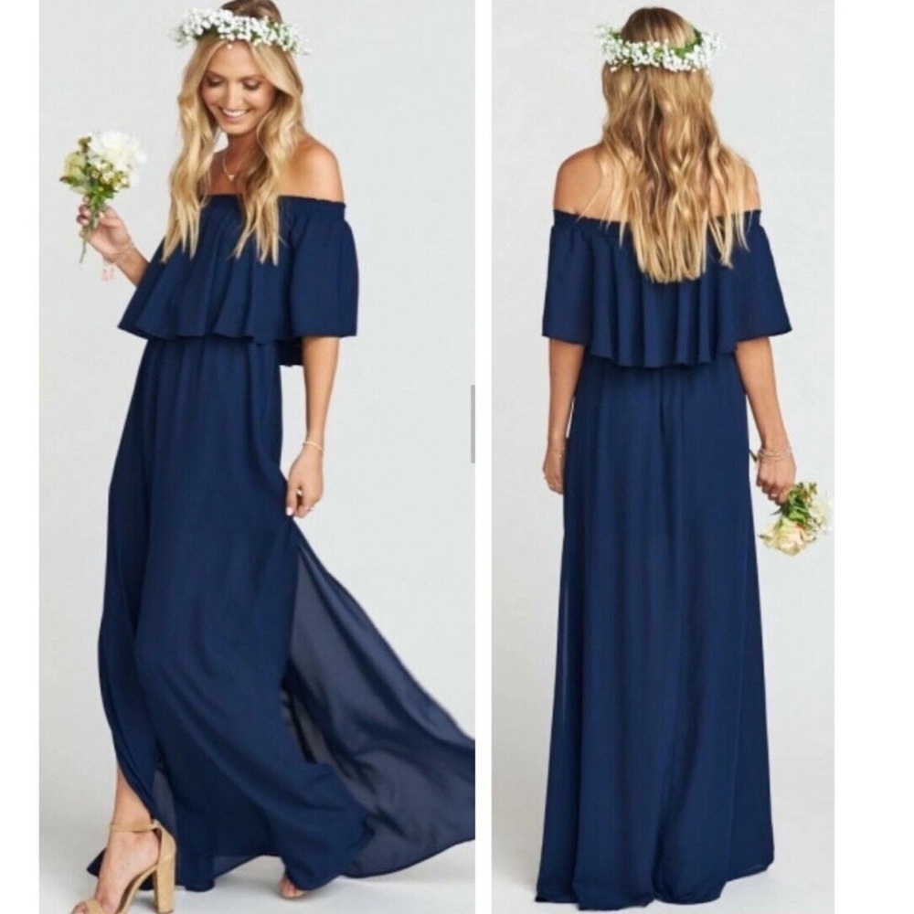 SHOW ME YOUR MUMU | Hacienda Navy Blue Maxi Dress Sz.‎ Small Wedding Bridesmaid